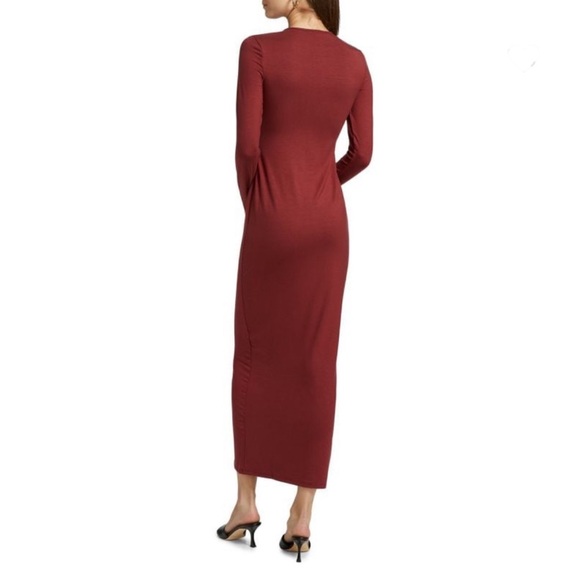 NWT Reformation Tommie Long Sleeve Stretch Dress Chiantia maroon Medium - Picture 3 of 7